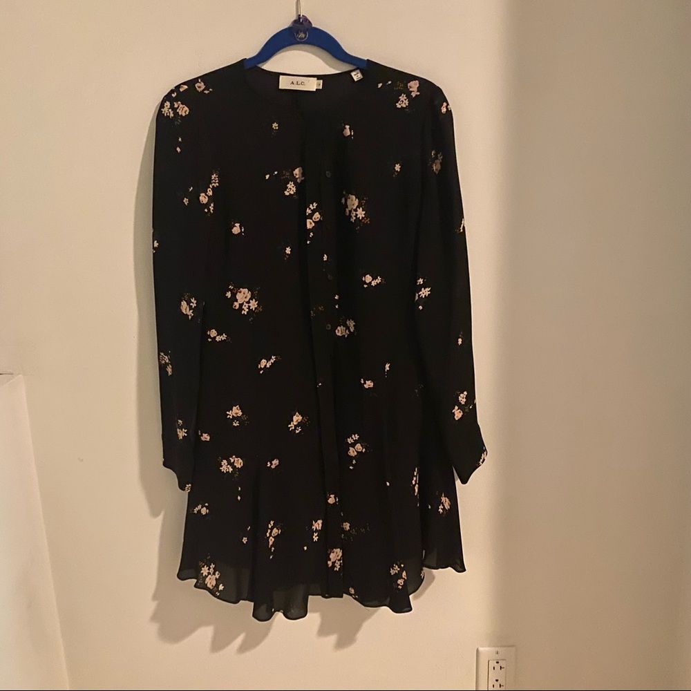 Silk ALC mini dress with pink flowers